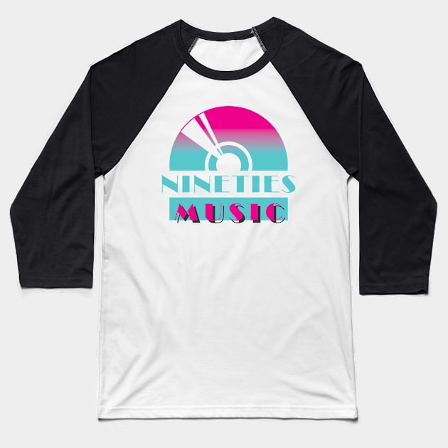 Retro Nineties Music Baseball T-Shirt by Mclickster